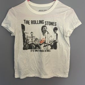American Eagle, Rolling Stones shirt, white